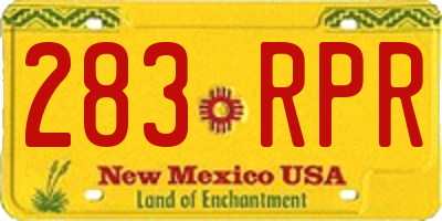 NM license plate 283RPR