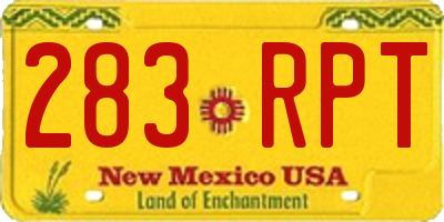 NM license plate 283RPT