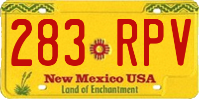 NM license plate 283RPV
