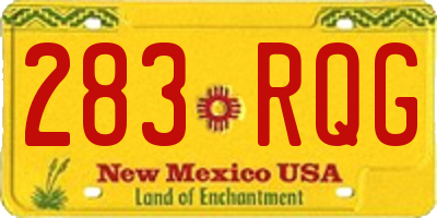 NM license plate 283RQG