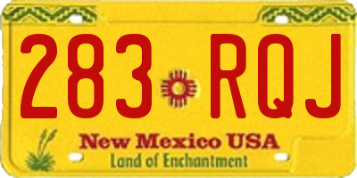 NM license plate 283RQJ