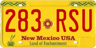 NM license plate 283RSU