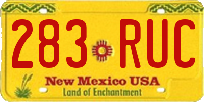 NM license plate 283RUC