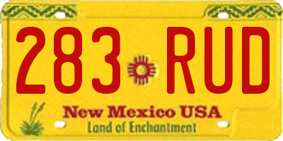 NM license plate 283RUD