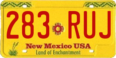 NM license plate 283RUJ
