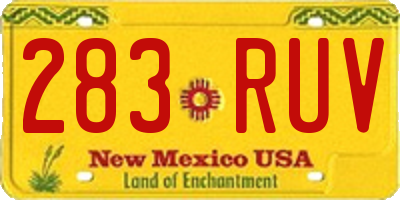 NM license plate 283RUV