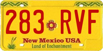 NM license plate 283RVF