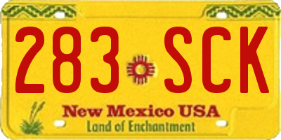NM license plate 283SCK