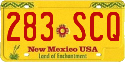 NM license plate 283SCQ