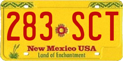 NM license plate 283SCT