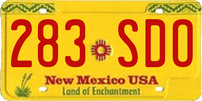 NM license plate 283SDO