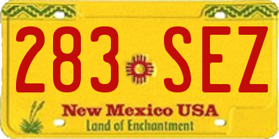 NM license plate 283SEZ