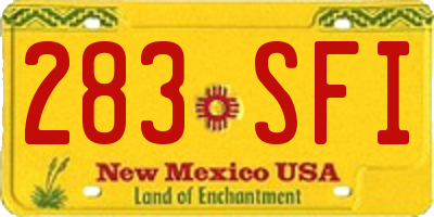 NM license plate 283SFI