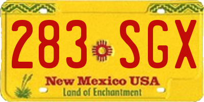 NM license plate 283SGX