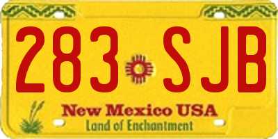 NM license plate 283SJB