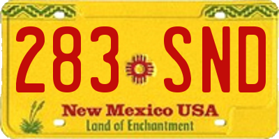 NM license plate 283SND