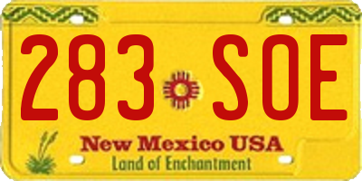 NM license plate 283SOE