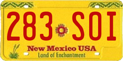NM license plate 283SOI