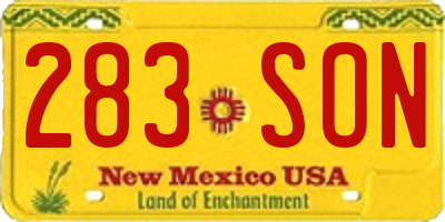 NM license plate 283SON