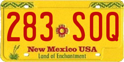 NM license plate 283SOQ