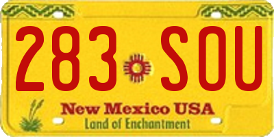 NM license plate 283SOU
