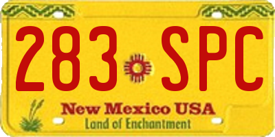 NM license plate 283SPC