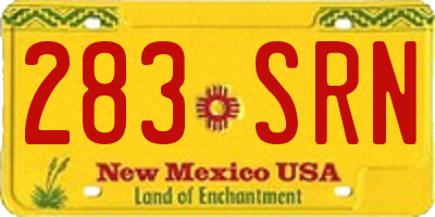NM license plate 283SRN