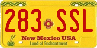 NM license plate 283SSL
