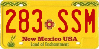 NM license plate 283SSM
