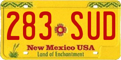 NM license plate 283SUD