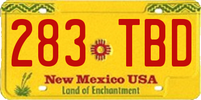 NM license plate 283TBD