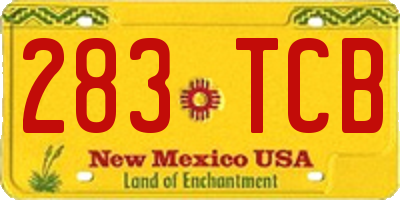 NM license plate 283TCB