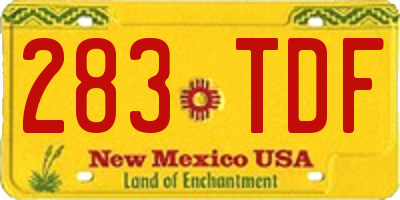 NM license plate 283TDF