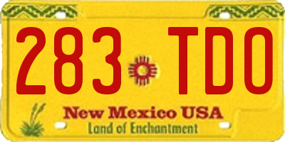 NM license plate 283TDO