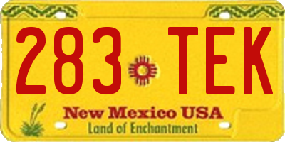 NM license plate 283TEK