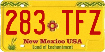 NM license plate 283TFZ