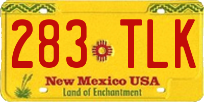 NM license plate 283TLK