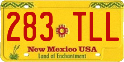NM license plate 283TLL