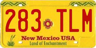 NM license plate 283TLM
