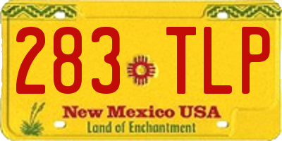 NM license plate 283TLP