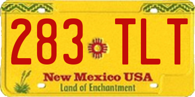 NM license plate 283TLT