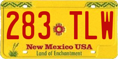 NM license plate 283TLW