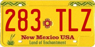 NM license plate 283TLZ