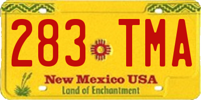 NM license plate 283TMA