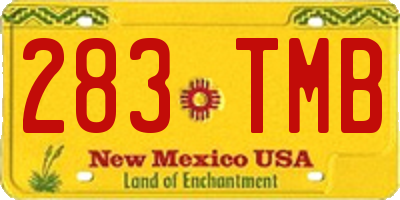NM license plate 283TMB