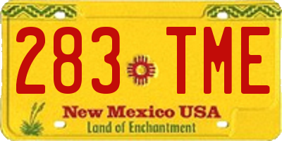 NM license plate 283TME