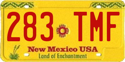 NM license plate 283TMF