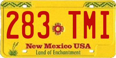 NM license plate 283TMI