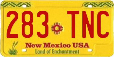 NM license plate 283TNC
