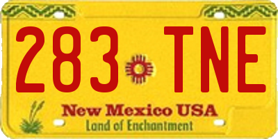 NM license plate 283TNE